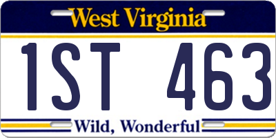 WV license plate 1ST463