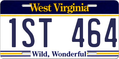 WV license plate 1ST464