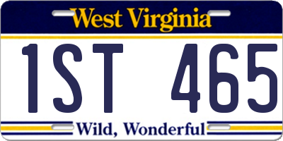 WV license plate 1ST465