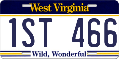 WV license plate 1ST466