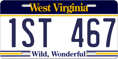 WV license plate 1ST467