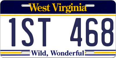 WV license plate 1ST468