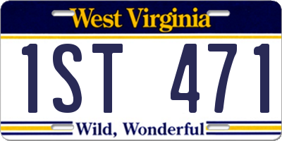 WV license plate 1ST471