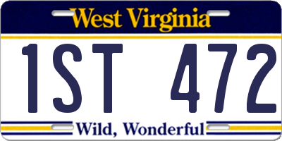 WV license plate 1ST472