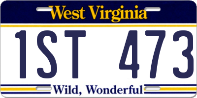 WV license plate 1ST473