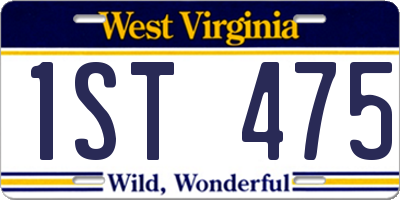 WV license plate 1ST475