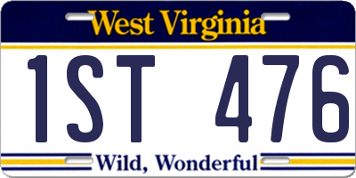 WV license plate 1ST476