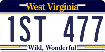 WV license plate 1ST477