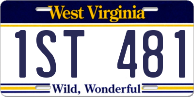 WV license plate 1ST481