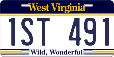 WV license plate 1ST491