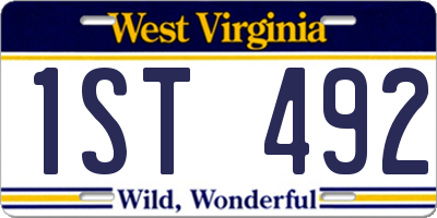 WV license plate 1ST492