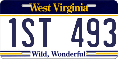 WV license plate 1ST493