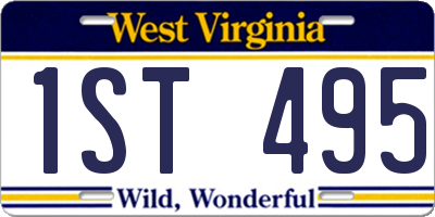 WV license plate 1ST495
