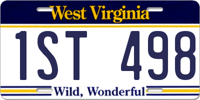 WV license plate 1ST498