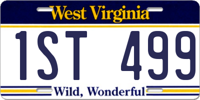 WV license plate 1ST499