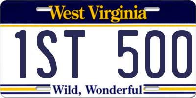 WV license plate 1ST500