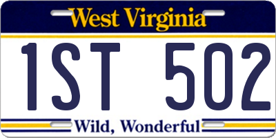 WV license plate 1ST502
