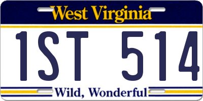 WV license plate 1ST514