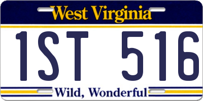 WV license plate 1ST516