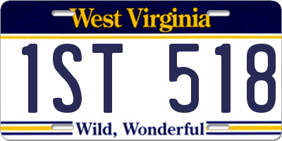 WV license plate 1ST518