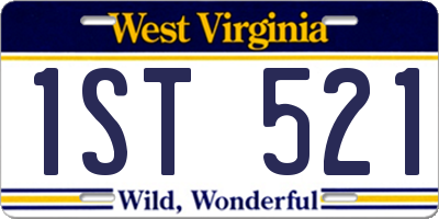 WV license plate 1ST521