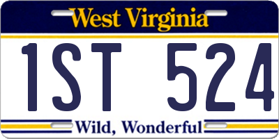 WV license plate 1ST524