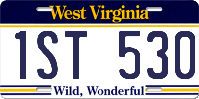 WV license plate 1ST530
