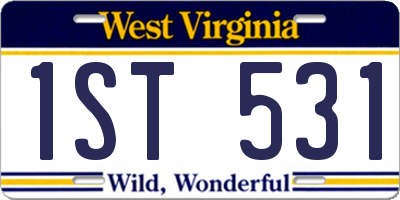 WV license plate 1ST531