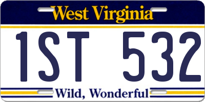 WV license plate 1ST532