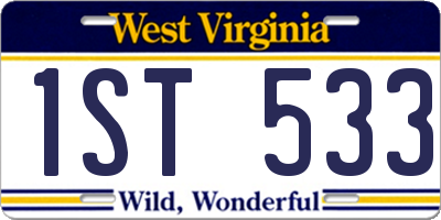 WV license plate 1ST533