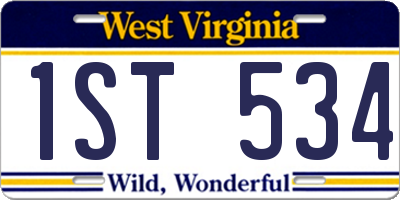 WV license plate 1ST534