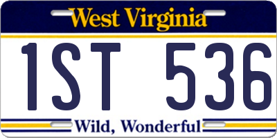 WV license plate 1ST536