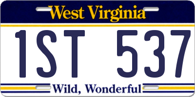 WV license plate 1ST537