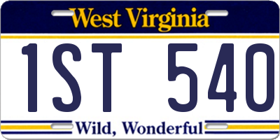 WV license plate 1ST540