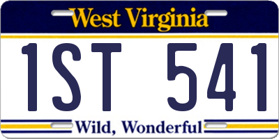 WV license plate 1ST541