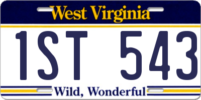 WV license plate 1ST543