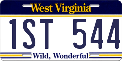 WV license plate 1ST544
