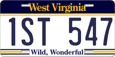 WV license plate 1ST547