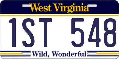 WV license plate 1ST548