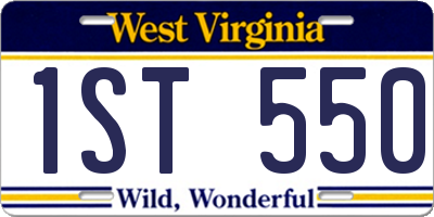 WV license plate 1ST550