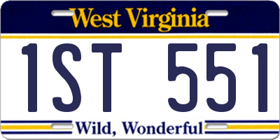 WV license plate 1ST551
