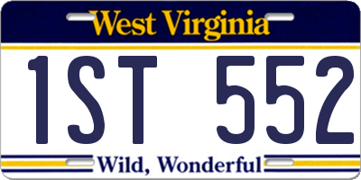 WV license plate 1ST552