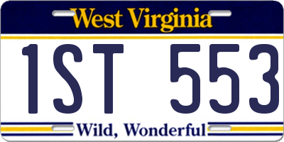 WV license plate 1ST553
