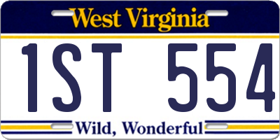 WV license plate 1ST554