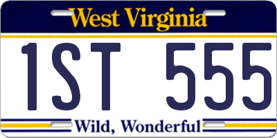 WV license plate 1ST555