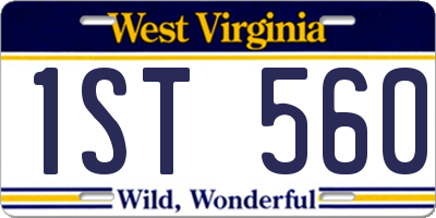 WV license plate 1ST560