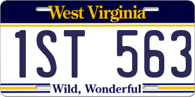 WV license plate 1ST563