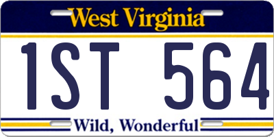 WV license plate 1ST564