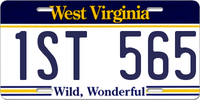 WV license plate 1ST565