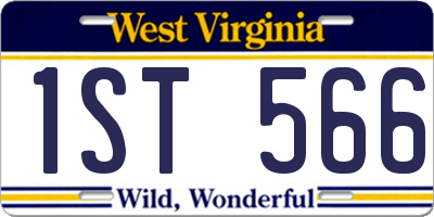 WV license plate 1ST566